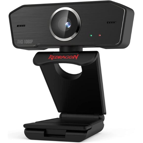 Redragon GW800 1080P PC Webcam with Built-in Dual Microphone, 360° Rotation - 2.0 USB Computer Web Camera - PakByte Computers 