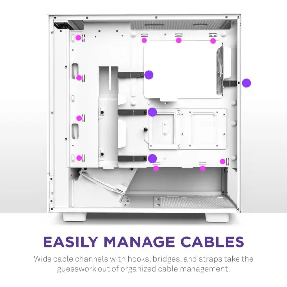 NZXT H5 Flow Compact ATX Mid-Tower PC Gaming Case – White - PakByte Computers 