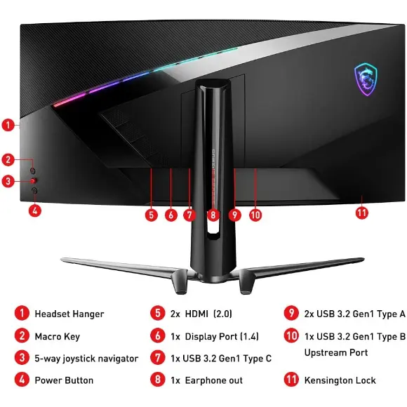 MSI MPG ARTYMIS 343CQR 34" Gaming Curved Monitor 1000R, 21:9, Super Narrow Bezel, 1ms, 3440x1440, (UWQHD), 165Hz Tilt/Swivel/Height Adjustment - PakByte Computers 