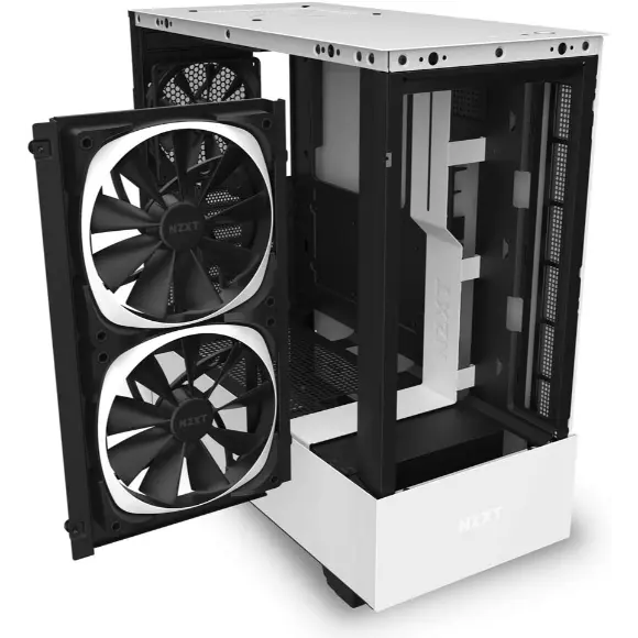 NZXT H510 Elite Mid-Tower ATX PC Gaming Case - CA-H510E-W1 - Matte White - PakByte Computers 