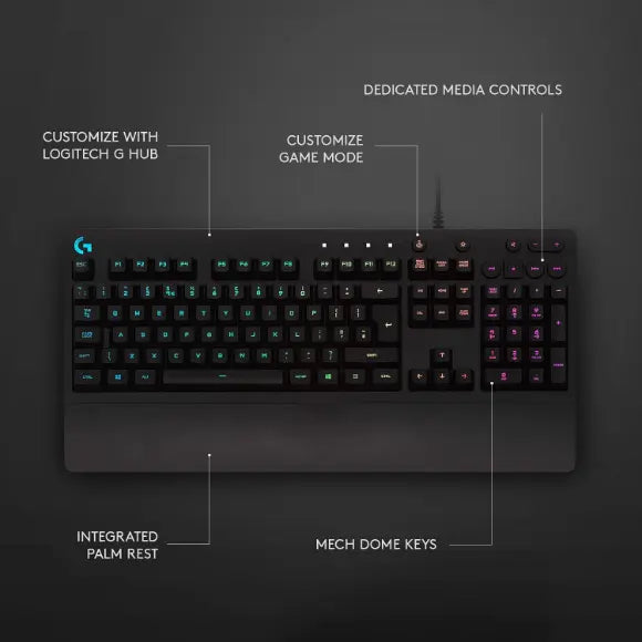 Logitech G213 Prodigy Gaming Keyboard - BLACK - PakByte Computers 