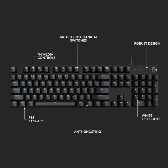 Logitech G413 SE Full-Size Mechanical Gaming Keyboard- Black - PakByte Computers 