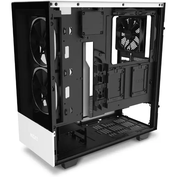 NZXT H510 Elite Mid-Tower ATX PC Gaming Case - CA-H510E-W1 - Matte White - PakByte Computers 