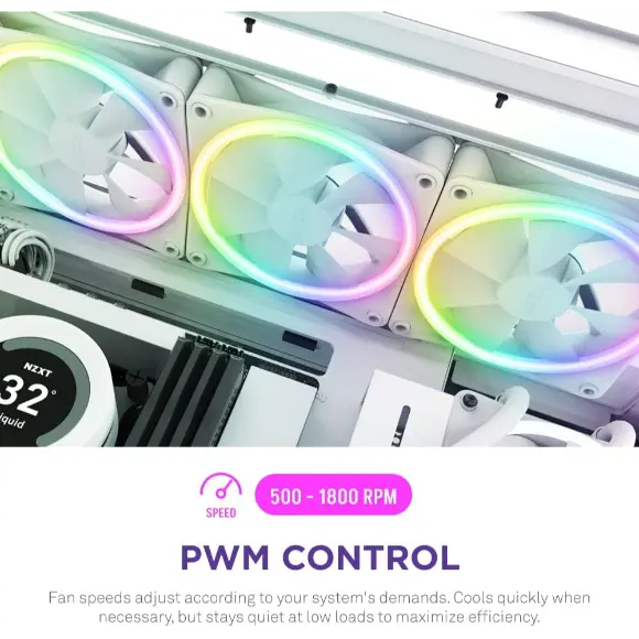 NZXT F140 RGB Duo 140mm Dual-Sided RGB Fan – White - PakByte Computers 