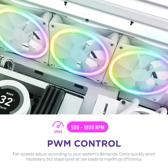 NZXT F120 RGB Duo 120mm Dual-Sided RGB Fan – White - PakByte Computers 