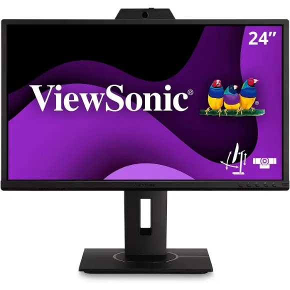 ViewSonic VG2440V 24" Full HD Video Conferencing IPS Monitor with Integrated Camera Ergonomic Design HDMI DisplayPort Flicker-Free - PakByte Computers 