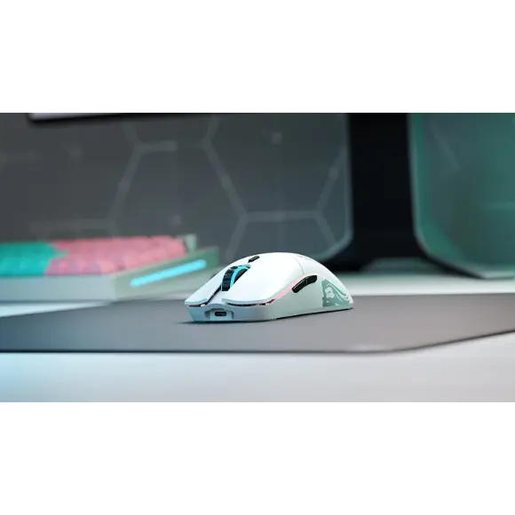 Glorious Model O- Minus Gaming Wireless Mouse -65g lightweight Honeycomb - (Matte White) - PakByte Computers 