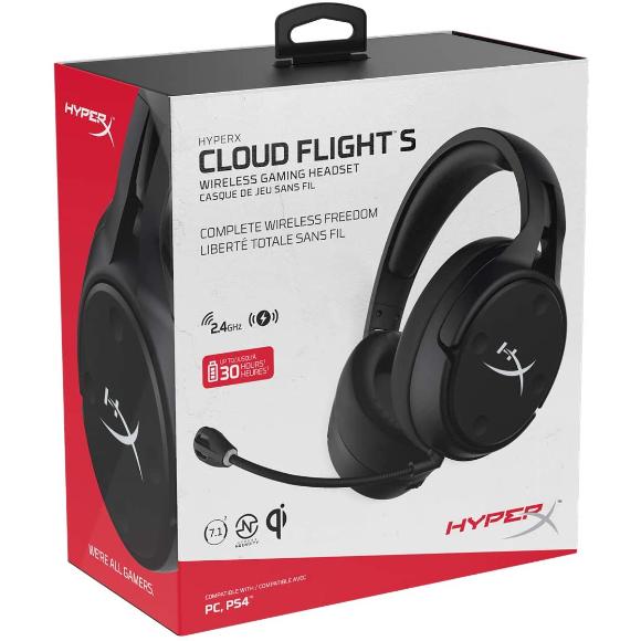 HyperX Cloud Flight S - Wireless Gaming Headset, 7.1 Surround Sound For PC & PS4 - PakByte Computers 