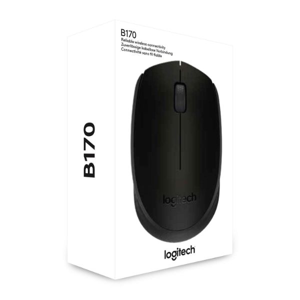 Logitech B170 Wireless Mouse, 2.4 GHz with USB Nano Receiver, Optical Tracking - Black - PakByte Computers 