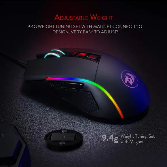 REDRAGON M721-PRO LONEWOLF 2 RGB WIRED GAMING MOUSE - PakByte Computers 