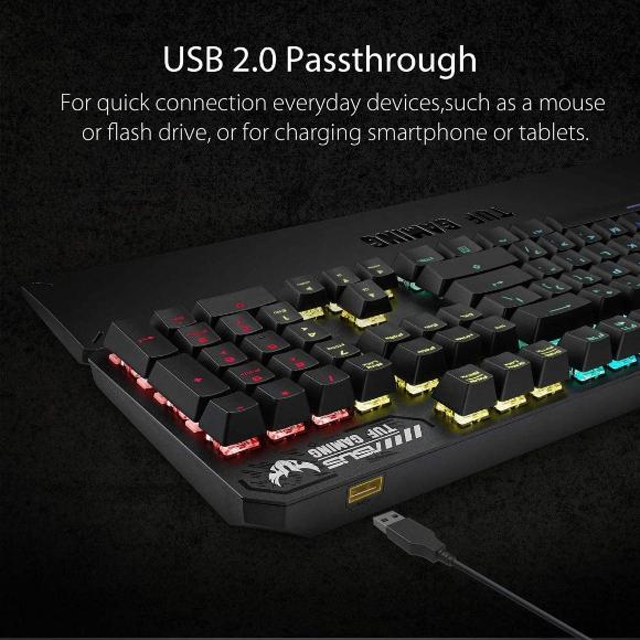 ASUS TUF K3 Mechanical PC Gaming Keyboard | Programmable Onboard Memory | Black - PakByte Computers 