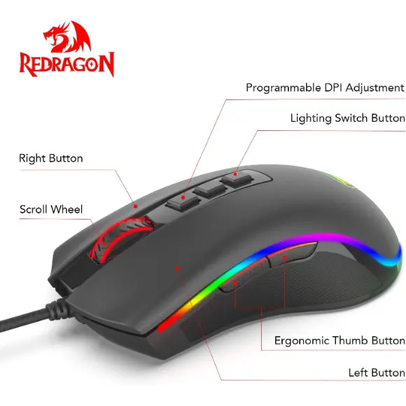 REDRAGON M711-FPS COBRA FPS GAMING MOUSE - PakByte Computers 