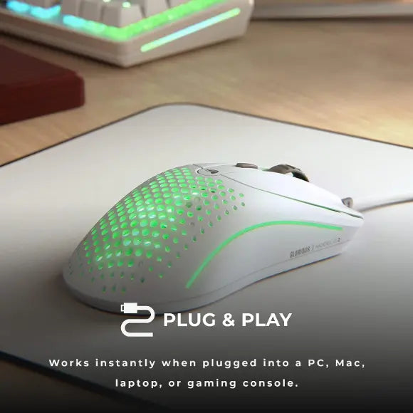 Glorious Model O2 Wired Gaming Mouse - Matte White - PakByte Computers 