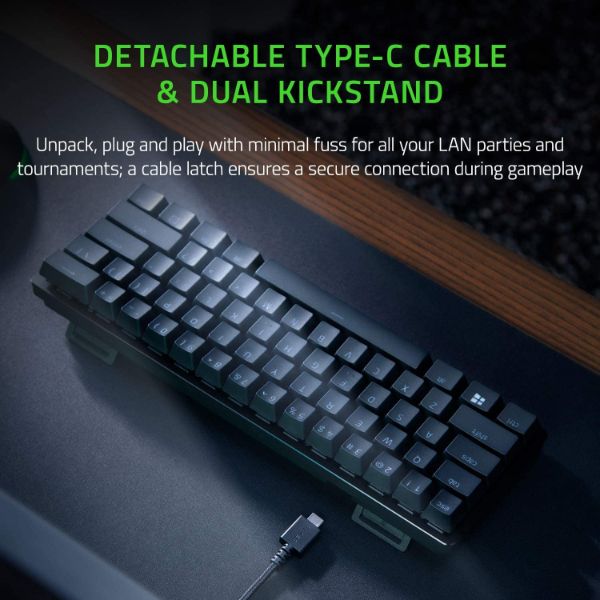 Razer Huntsman Mini 60% Gaming Keyboard - Clicky Optical Switches - PBT Keycaps - Classic Black - PakByte Computers 