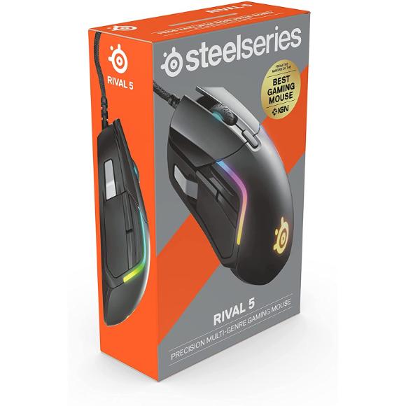 SteelSeries Rival 5 Gaming Mouse with PrismSync - Black - PakByte Computers 