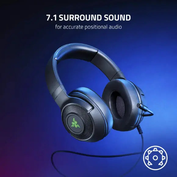 Razer Kraken V3 X Gaming Headset: 7.1 Surround Sound - Classic Black - PakByte Computers 