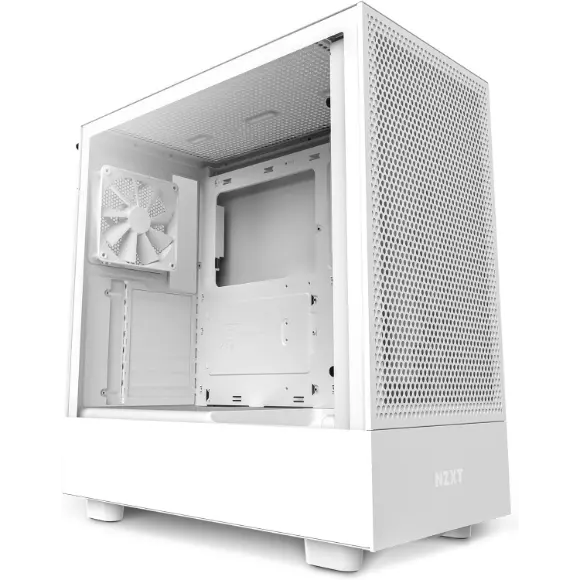 NZXT H5 Flow Compact ATX Mid-Tower PC Gaming Case – White - PakByte Computers 