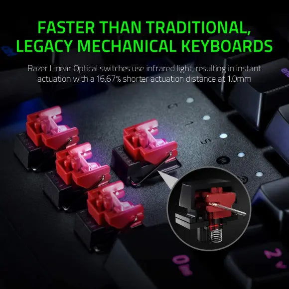 Razer Huntsman Elite Gaming Keyboard: Fastest Keyboard Switches Ever - Classic Black - PakByte Computers 