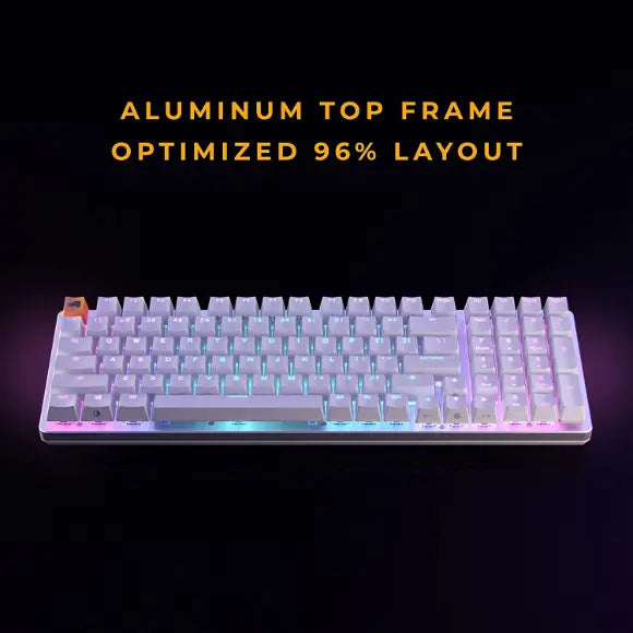 Glorious GMMK2 Modular Mechanical Keyboard - Full Size (96%) - White - GLO-GMMK2-96-FOX-W - PakByte Computers 