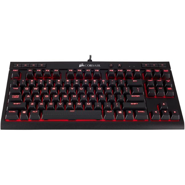 Corsair K63 Compact Mechanical Gaming Keyboard - Backlit Red LET - Linear & Quiet - Cherry MX Red - PakByte Computers 