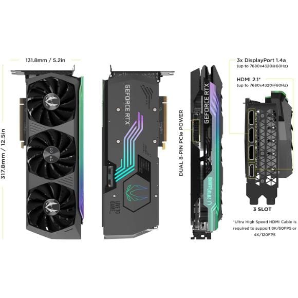 ZOTAC Gaming GeForce RTX 3080 Ti AMP Holo 12GB GDDR6X 384-bit ZT-A30810F-10P - PakByte Computers 