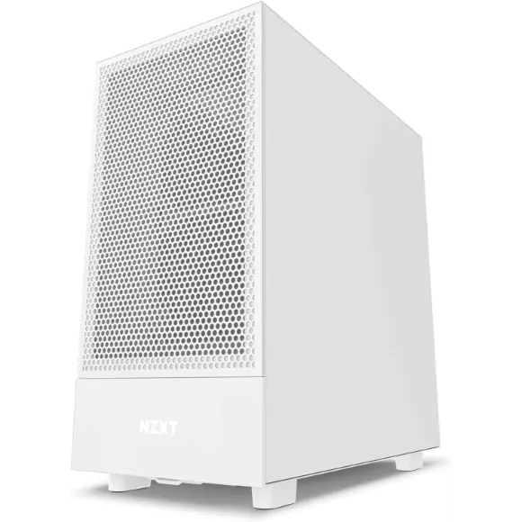 NZXT H5 Flow Compact ATX Mid-Tower PC Gaming Case – White - PakByte Computers 