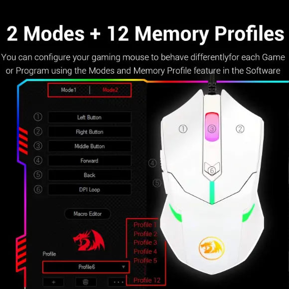 REDRAGON M601 CENTROPHORUS RGB GAMING MOUSE - PakByte Computers 