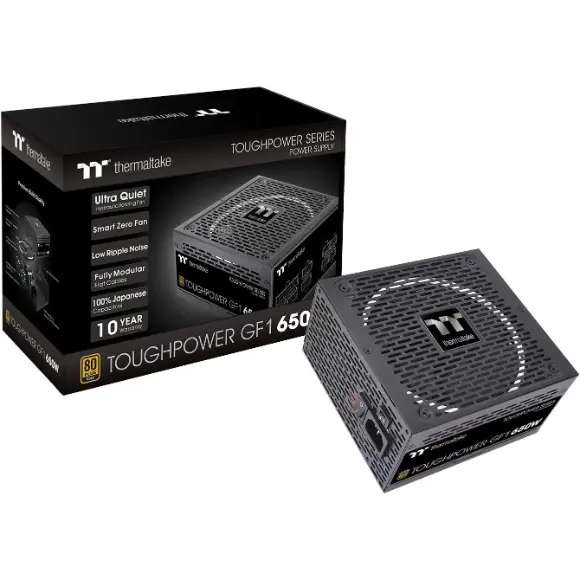 Thermaltake Toughpower GF1 650W 80+ Gold Power Supply - PakByte Computers 