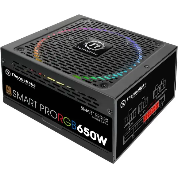 Thermaltake Smart Pro RGB 650W 80+ Bronze Power Supply - PakByte Computers 