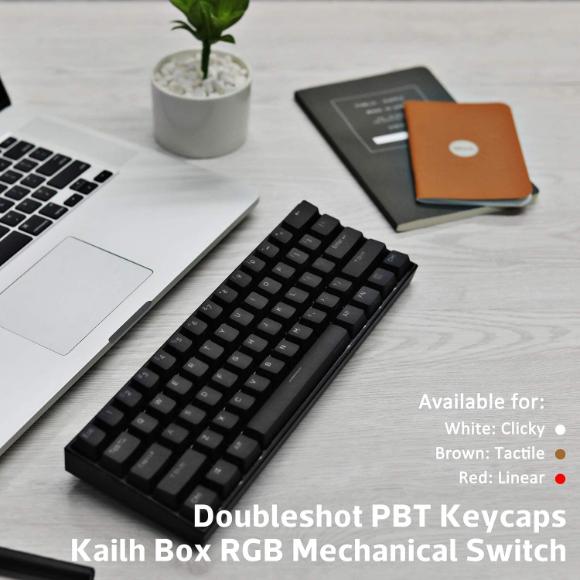 ANNE PRO 2, 60% Wired/Wireless Mechanical Keyboard (Gateron Red Switch/Black Case) - PakByte Computers 