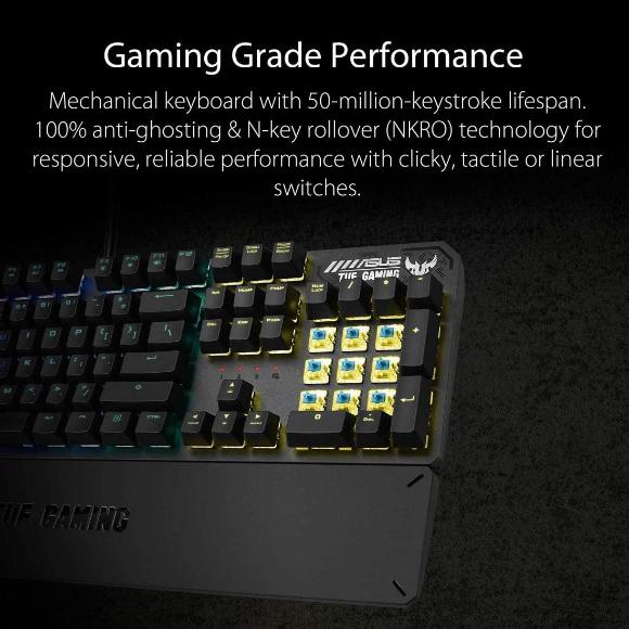 ASUS TUF K3 Mechanical PC Gaming Keyboard | Programmable Onboard Memory | Black - PakByte Computers 