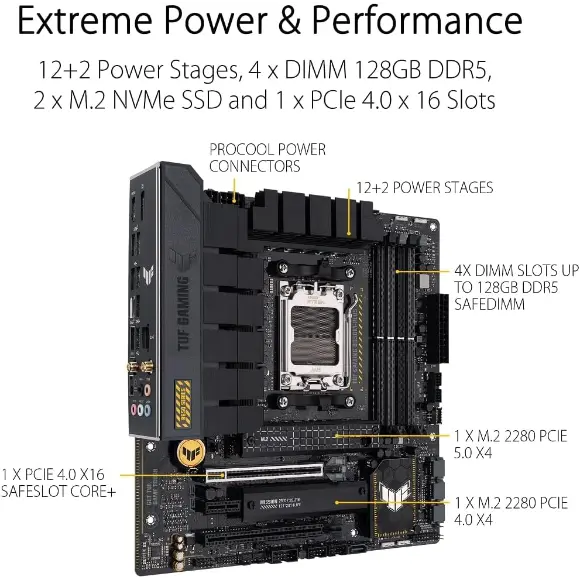 ASUS TUF GAMING B650M-PLUS WIFI Motherboard - PakByte Computers 