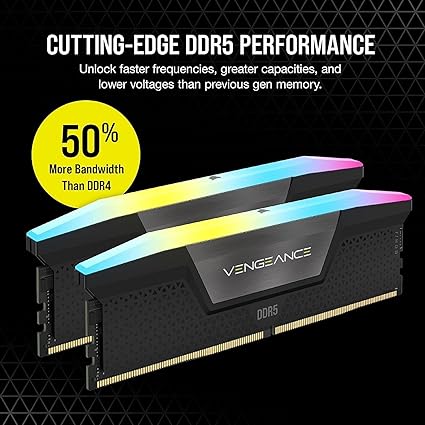 CORSAIR VENGEANCE RGB DDR5 6400MHz 64GB (32GB X 2) BLACK - PakByte  