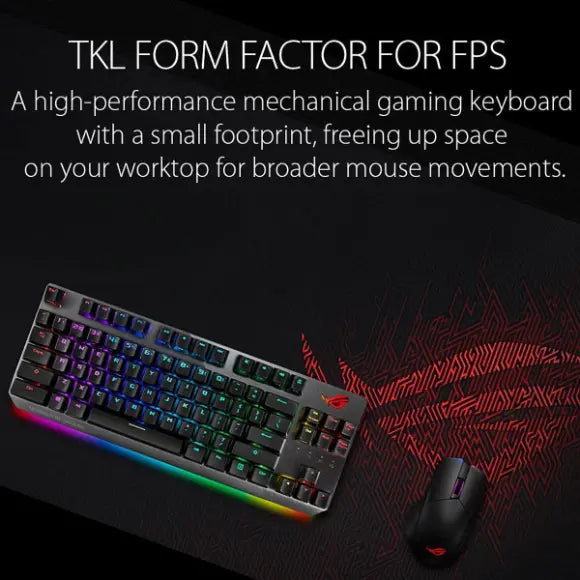 Asus ROG Strix Scope TKL Deluxe Wired Mechanical RGB Gaming Keyboard (X801 STRIX SCOPE TKL D/RD/US) - PakByte Computers 