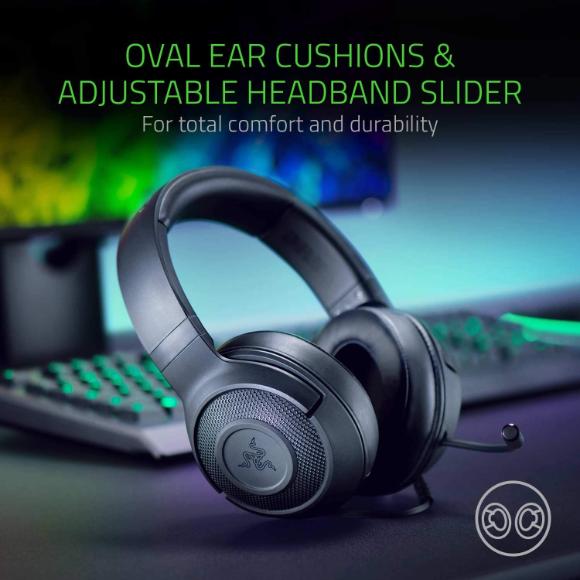 Razer Kraken X Ultralight Gaming Headphones: 7.1 Surround Sound - Black - PakByte Computers 