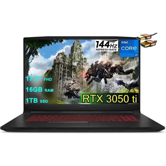 MSI Katana GF76 11UE 17.3″ 144 Hz IPS Intel Core i7 11th Gen 11800H (2.30GHz) NVIDIA GeForce RTX 3060 GPU 16 GB DDR4 1 TB NVMe SSD Gaming Laptop - PakByte Computers 