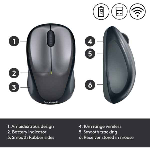 Logitech Mouse M235 Wireless - Black - PakByte Computers 