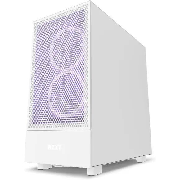 NZXT H5 Flow Compact ATX Mid-Tower PC Gaming Case – White - PakByte Computers 