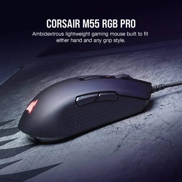 Corsair M55 RGB Pro Wired Ambidextrous Multi-Grip Gaming Mouse - PakByte Computers 