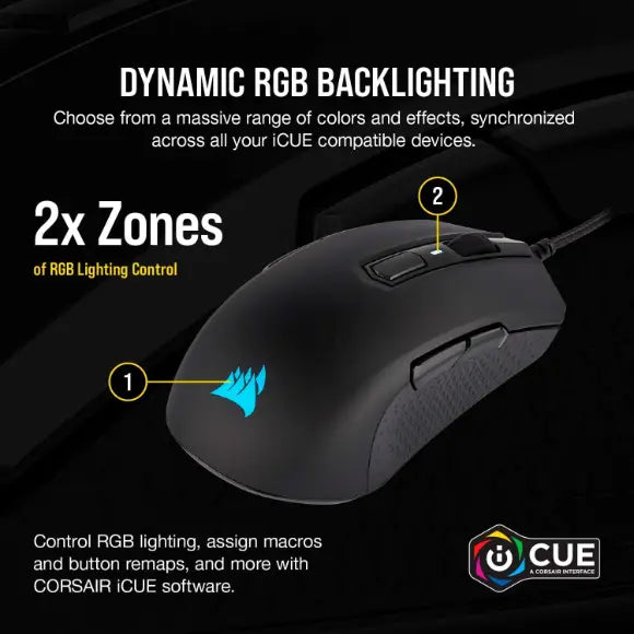 Corsair M55 RGB Pro Wired Ambidextrous Multi-Grip Gaming Mouse - PakByte Computers 