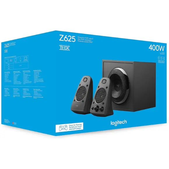 Logitech Z625 Powerful THX® Certified 2.1 Speaker System with Optical Input, black - PakByte Computers 