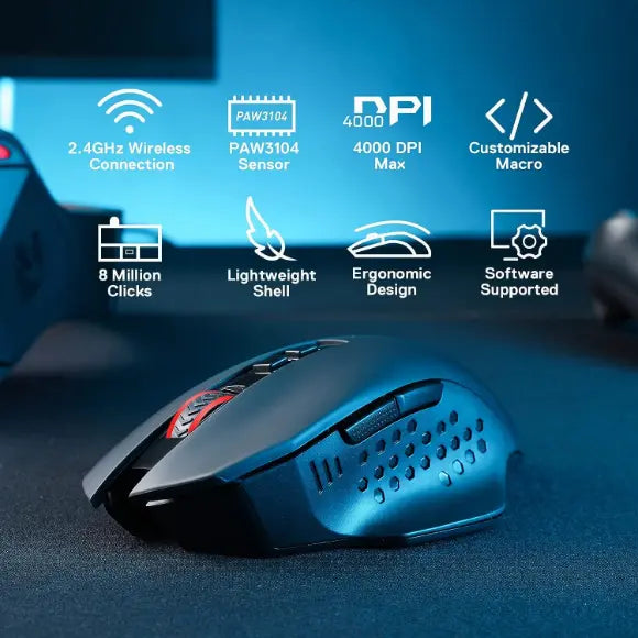 REDRAGON M656 GAINER 3200 DPI WIRELESS GAMING MOUSE - PakByte Computers 