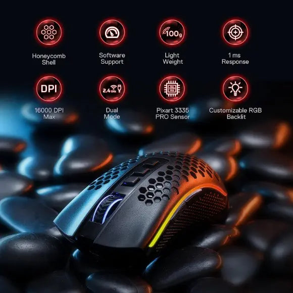 REDRAGON M808-KS STORM PRO RGB WIRELESS GAMING MOUSE - PakByte Computers 