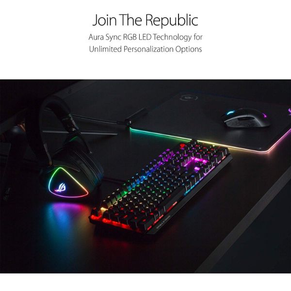 ASUS ROG Strix Scope RGB Mechanical Gaming Keyboard with Cherry MX Red Switches - PakByte Computers 