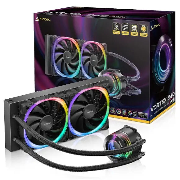 Antec Vortex 240 All-in-One ARGB CPU Liquid Cooler - PakByte Computers 