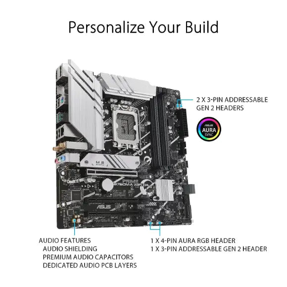 ASUS Prime B760M-A WiFi D4 LGA 1700 mATX Motherboard - PakByte Computers 