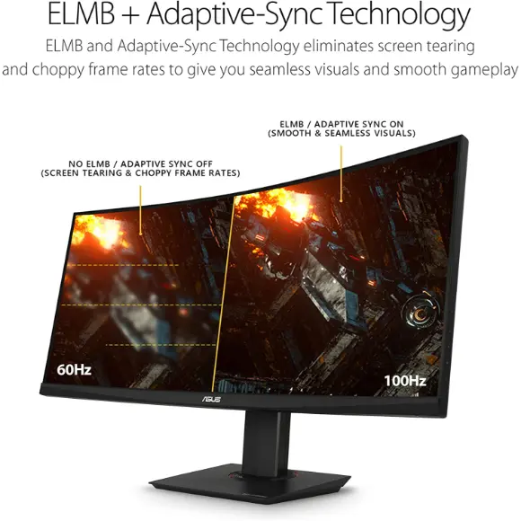 ASUS TUF Gaming VG35VQ 35” Curved HDR Monitor - PakByte Computers 