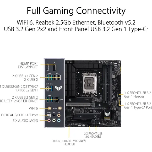 ASUS TUF GAMING B760M-PLUS WIFI MOTHERBOARD - PakByte Computers 