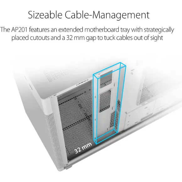 ASUS Prime AP201 Micro-ATX Case – White - PakByte Computers 