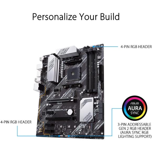 ASUS Prime B550-PLUS AMD AM4 Zen 3 Ryzen 5000 & 3rd Gen Ryzen ATX Motherboard - PakByte Computers 